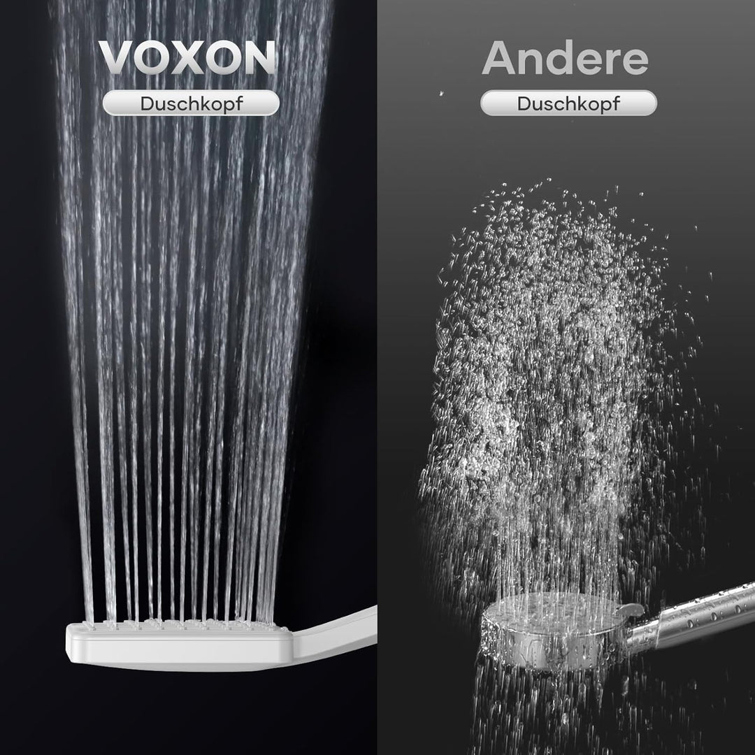 VOXON Duschkopf mit Schlauch 1,6m, Handbrause Duschbrause Gross, Duschkopf Wassersparend Hochdruck,