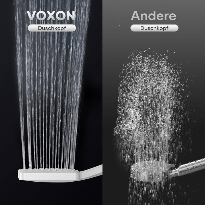 VOXON Duschkopf mit Schlauch 1,6m, Handbrause Duschbrause Gross, Duschkopf Wassersparend Hochdruck,