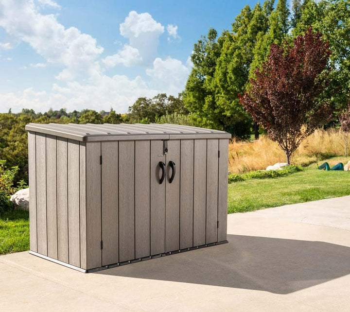 LIFETIME Kunststoff Gerätebox Aufbewahrungsbox Mülltonnenbox grau 108x191x132 cm