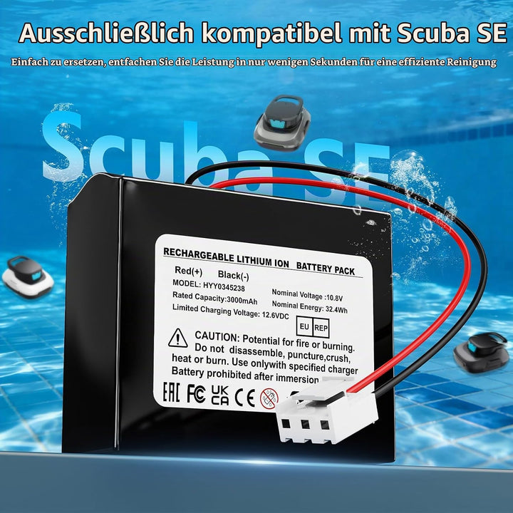 3000mah Scuba SE Poolroboter-Akku, Ersatzakku für den kabellosen Poolreiniger Aiper Scuba SE, Aiper-