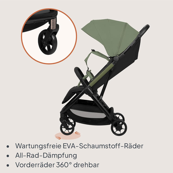 Lionelo Julie Air Buggy bis zu 22 kg von 6 m bis 4 Jahre Für Flugzeug Schwenkräder 360° Federung Ein
