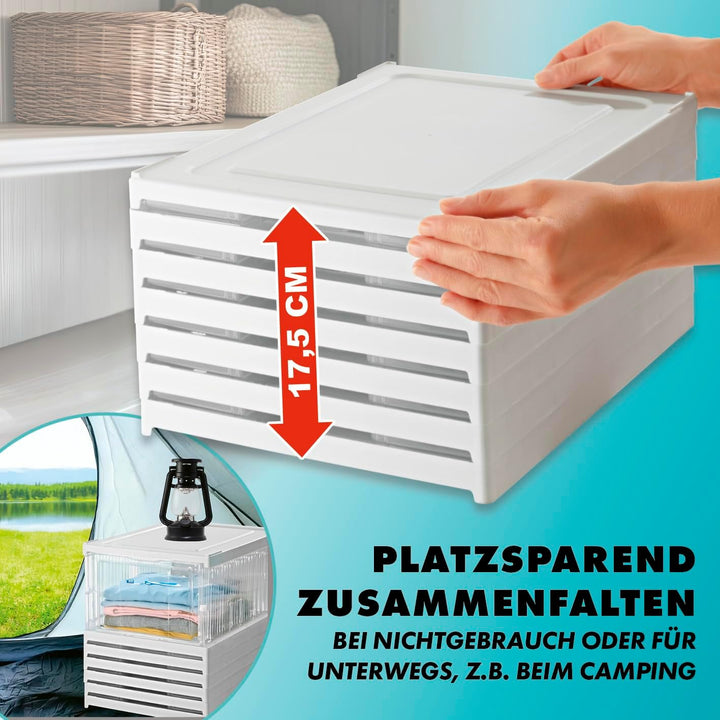 EASYmaxx faltbares Schuhregal mit durchsichtiger Front | 1-6 transparente Schuhboxen | Platzsparende