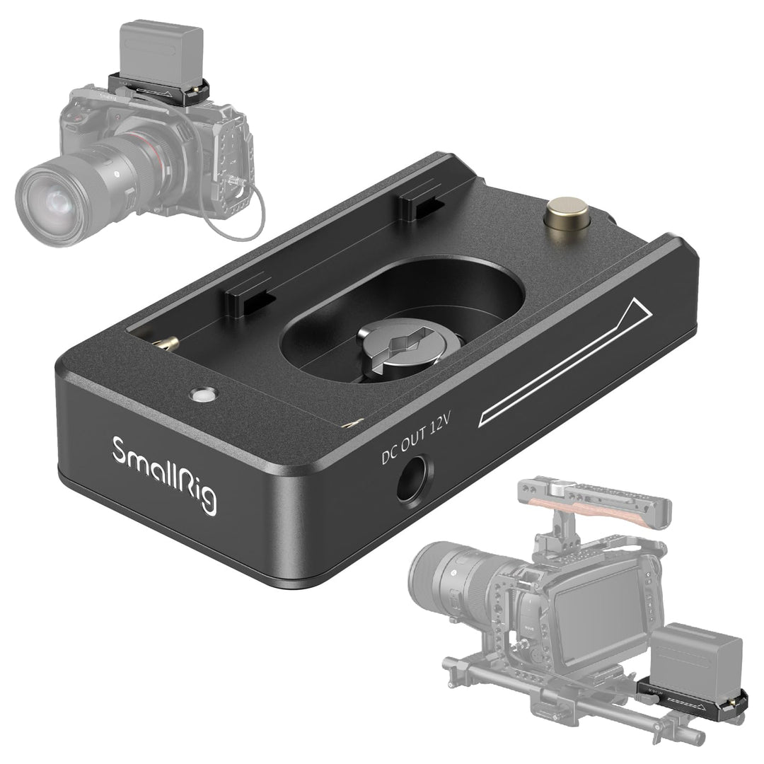 SMALLRIG NP-F Akku Adapterplatte Lite für Sony A7 A9 / BMPCC 4K 6K / GH5 / Z6 Z7, mit 12V DC / 7,4V