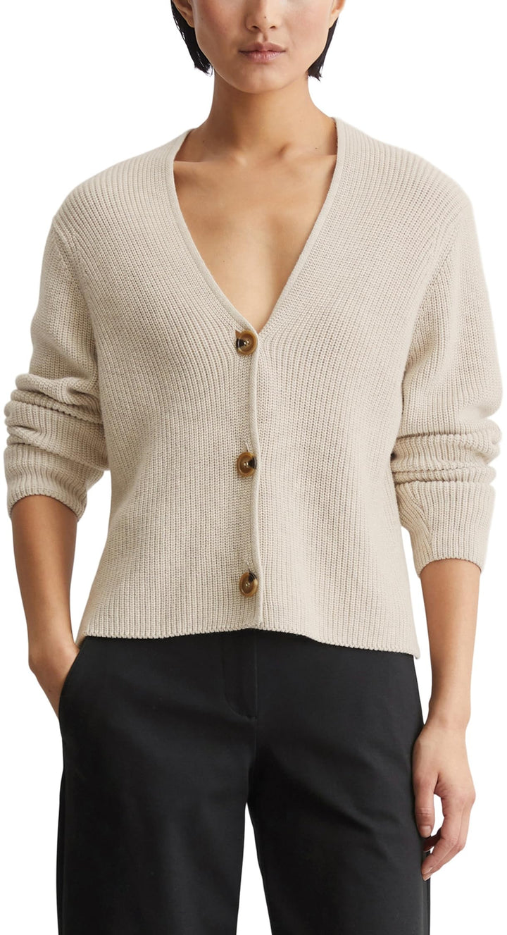 Marc O´Polo Damen Long Sleeve Cardigan Sweater XXS Weiss, XXS Weiß