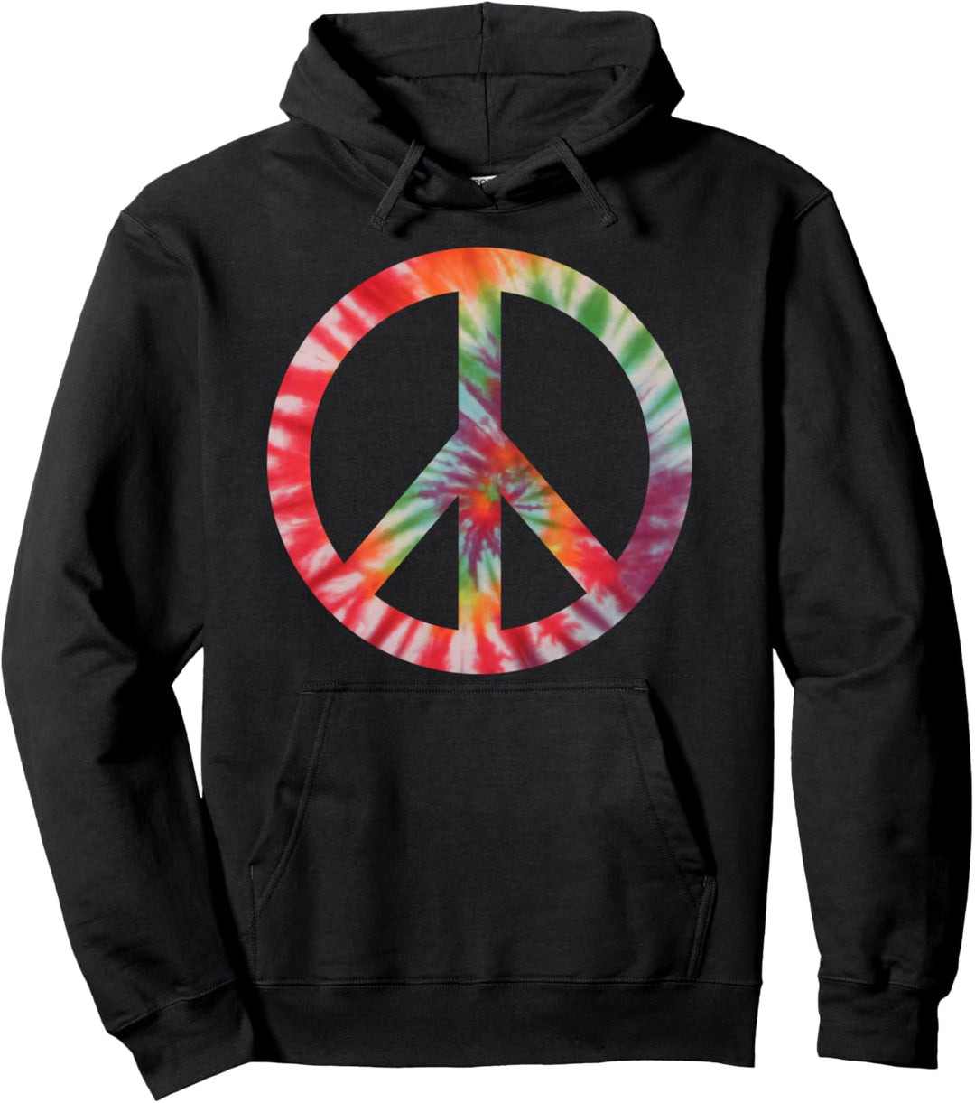 Krawattenfarbe Peace Sign Design Pullover Hoodie