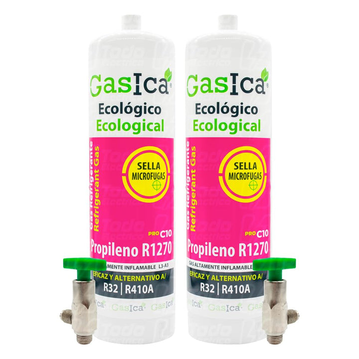Gaskühlgas C10 kompatibel mit R32 R410A Ventil im Lieferumfang enthalten (2 Flaschen)