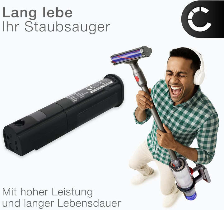 CELLONIC 1x Akku kompatibel mit Dyson Omni-Glide, 414127-02 | 1x, (2500mAh-14.4V-Lithium-Ionen), Sta