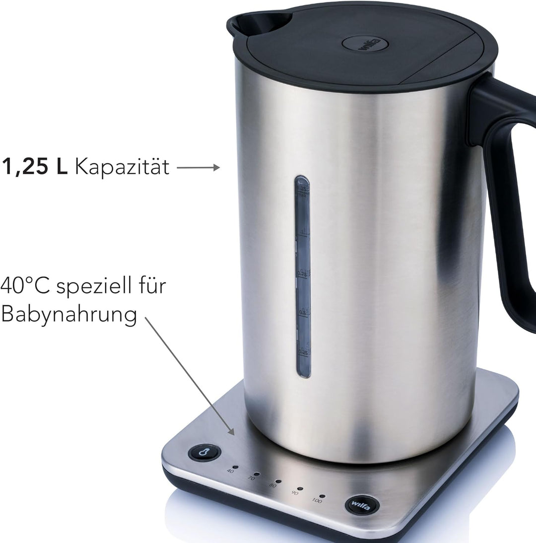 Wilfa Svart Format Wasserkocher / 1,25 Liter / 2.200 Watt/manuelle Temperaturregelung 40 bis 100 Gra