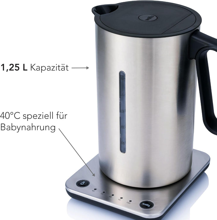 Wilfa Svart Format Wasserkocher / 1,25 Liter / 2.200 Watt/manuelle Temperaturregelung 40 bis 100 Gra
