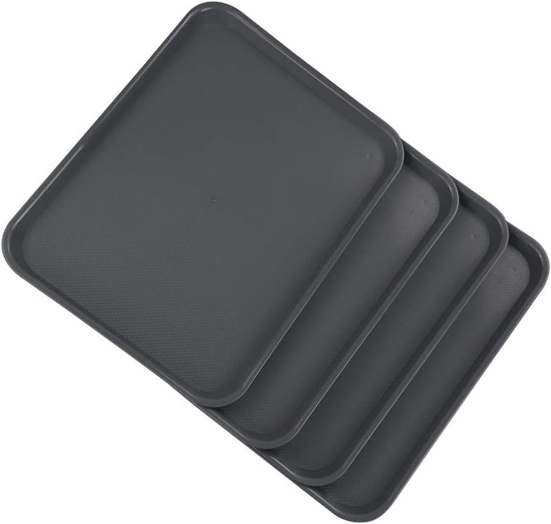 Xowine 4 Stück Serviertablet Schwarz Kerzentablett, Frühstückstabletts aus Kunststoff, Cafeteria-tab