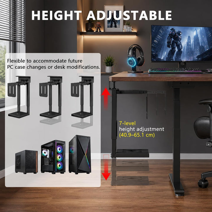 PC-Halterung unter Schreibtisch, Verstellbare PC Halterung