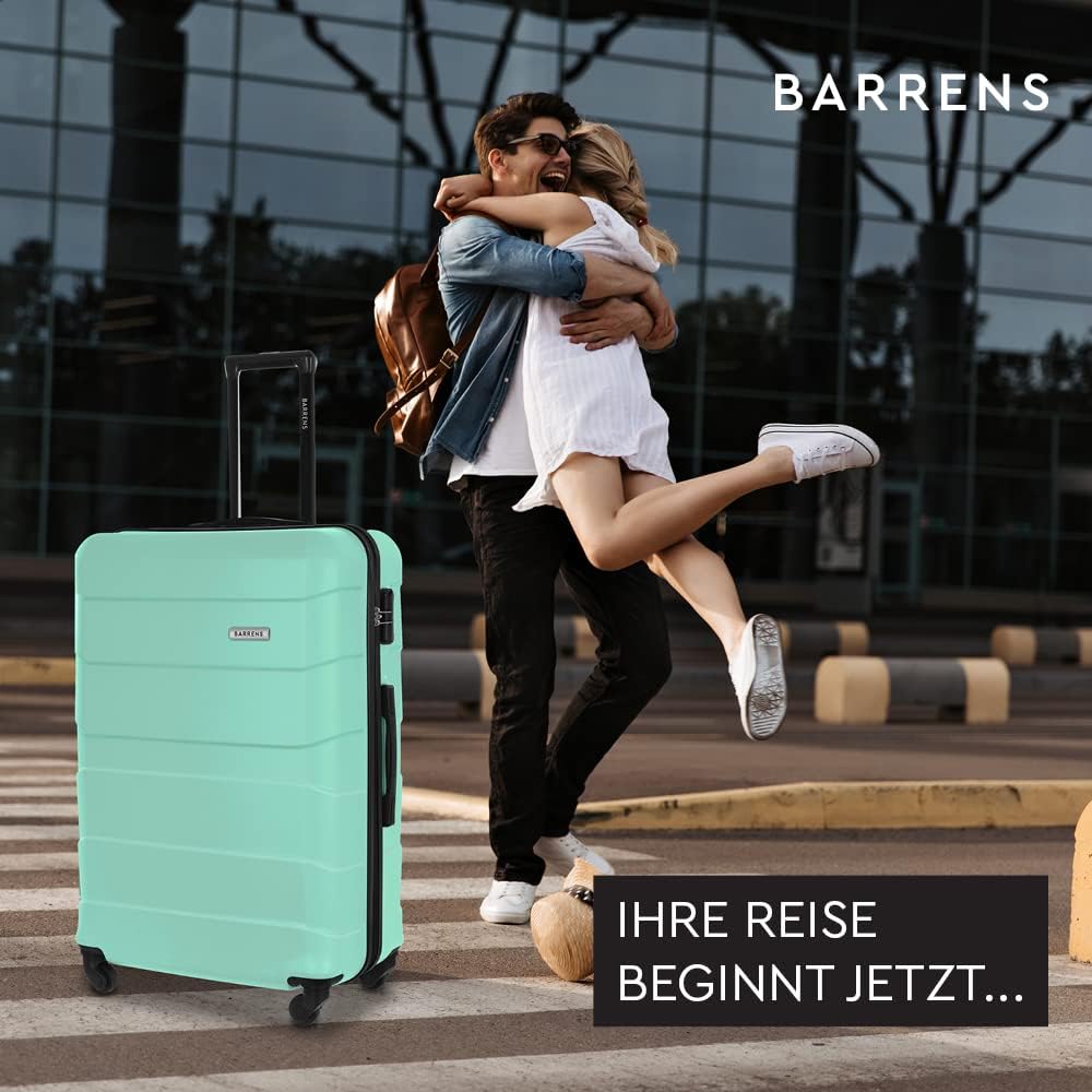 BARRENS Grosser Koffer | Aufgabegepäck | 77x52x29 cm | 90 L | 4x360 Grad Rollen | Flexibler Griff |