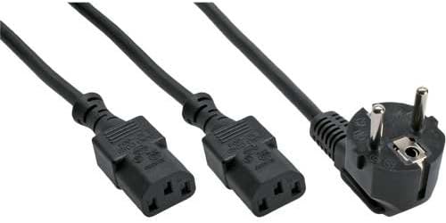 10er Set Netz-Y-Kabel, 1x Schutzkontaktstecker zu 2X Kaltgerätestecker, 1,8m