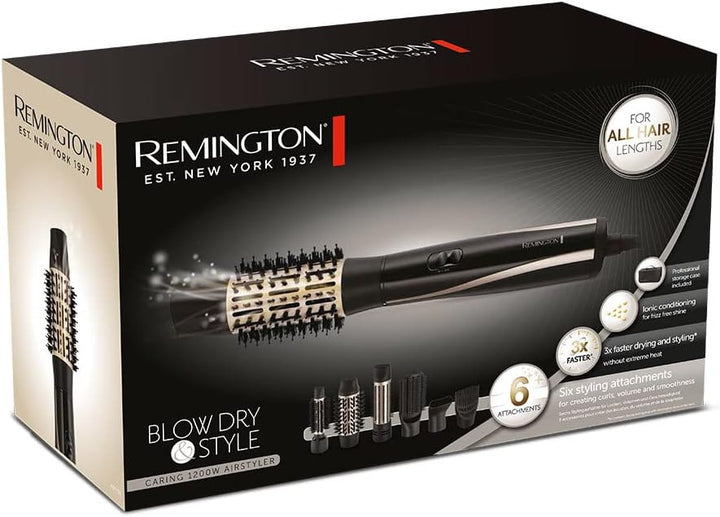 Remington Warmluftbürste [inkl.6 Aufsätze: 25,38,50mm Rundbürste, Stylingdüse, Flachbürste, Haaransa