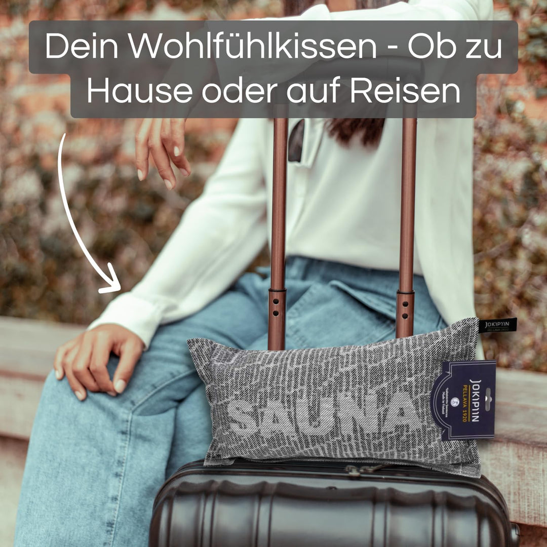 Jokipiin Premium Saunakissen 40 x 22 cm | 100% Made in Finland | ReisekissenLeinen Baumwolle