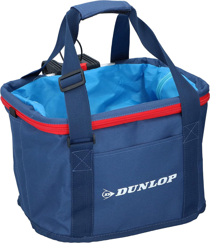 Dunlop Bike Fahrradkorb mit Tragegriffen 15L Blau Fahrradtasche Fahrrad-Lenkertasche, Blue, 33x24x23