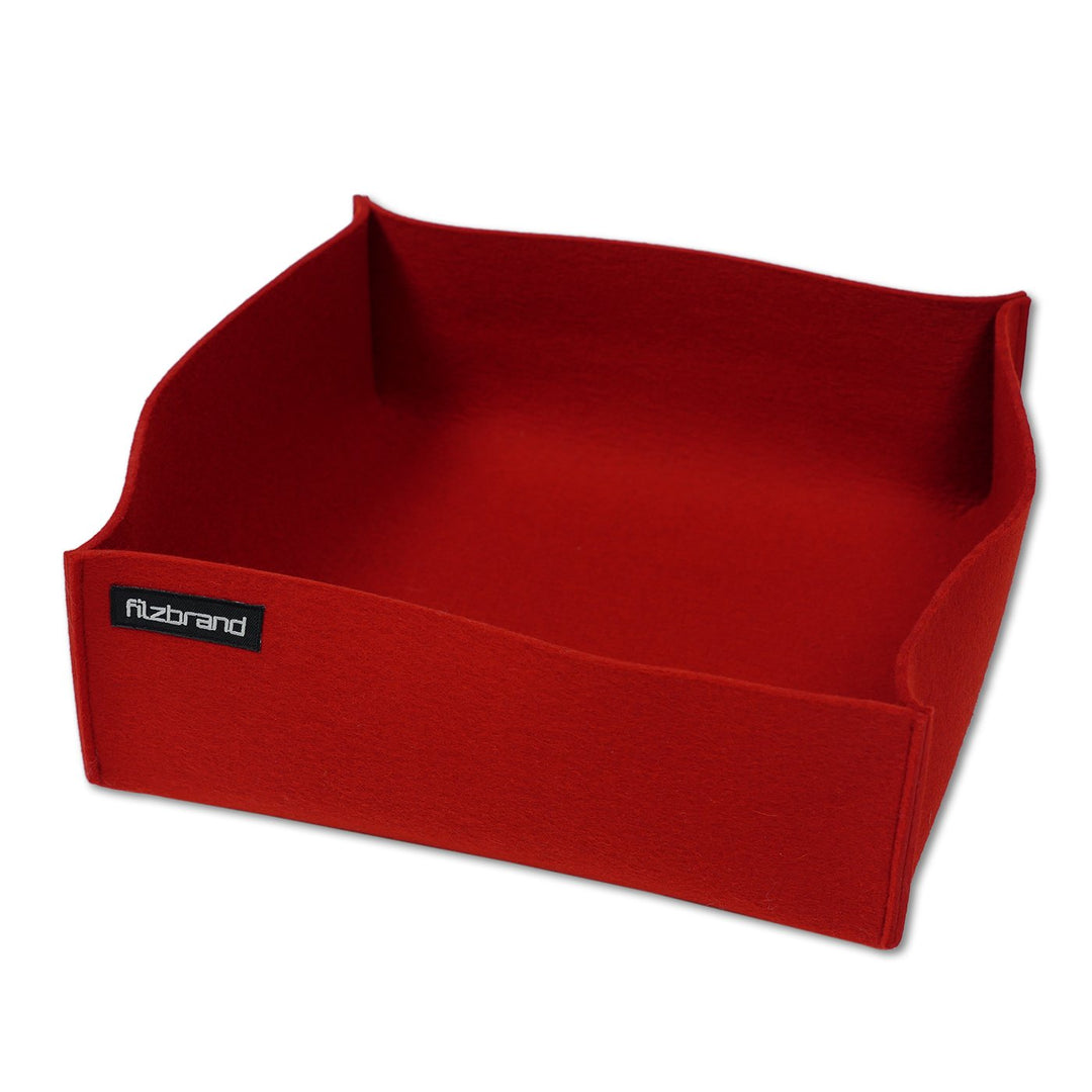 Dekoschale / Korb aus Designfilz von filzbrand, gross, karminrot, Karminrot