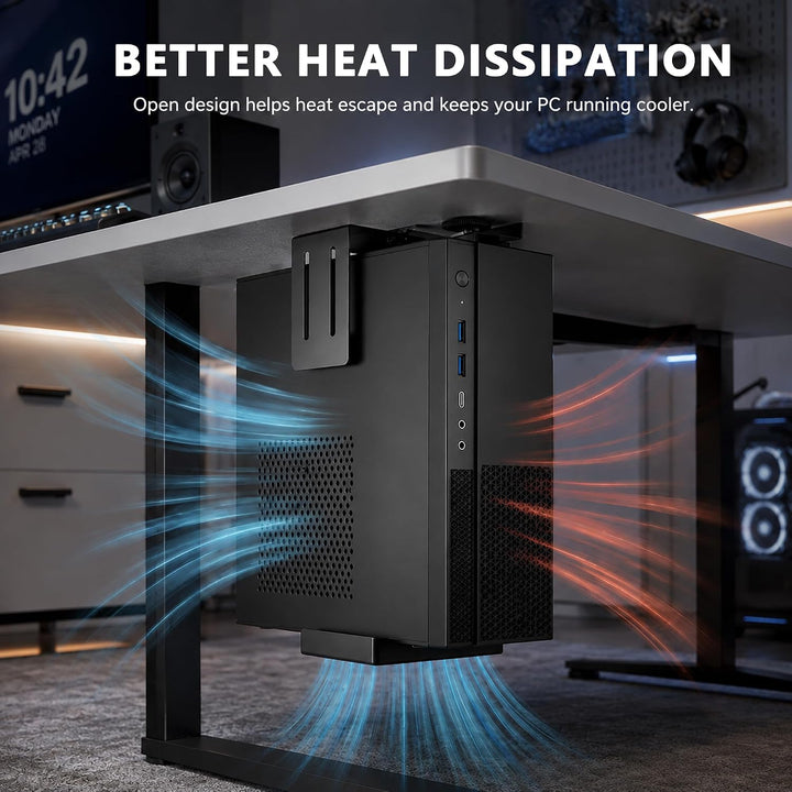 PC-Halterung unter Schreibtisch, Verstellbare PC Halterung