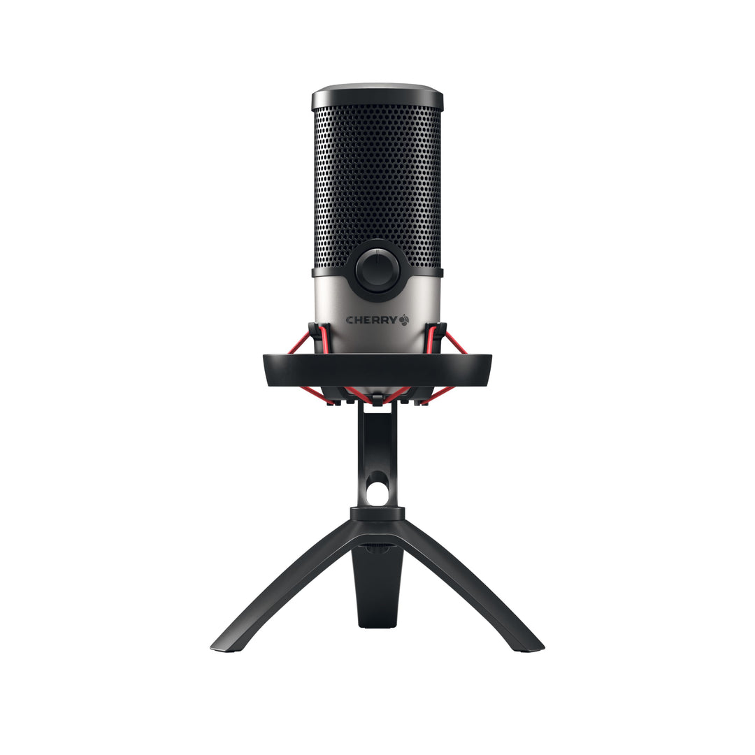 CHERRY UM 6.0 Advanced, USB-Mikrofon für Streaming, Podcast, Home-Office, Shock Mount, Touch Mute, 2