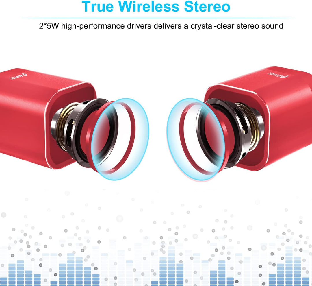 Tragbarer Bluetooth-Lautsprecher AT1, AURTEC Dual Wireless-Lautsprecher mit echter Wireless-Stereo-T