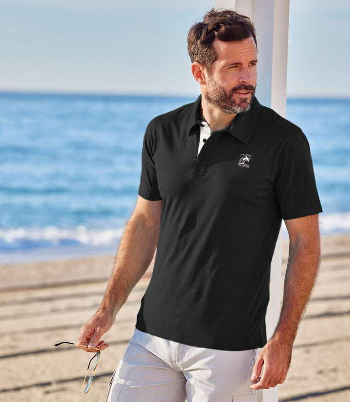 ATLAS FOR MEN - 5er Pack Polohemden für Männer - In grossen Grössen erhältlich M Orange, Grün, Schwa