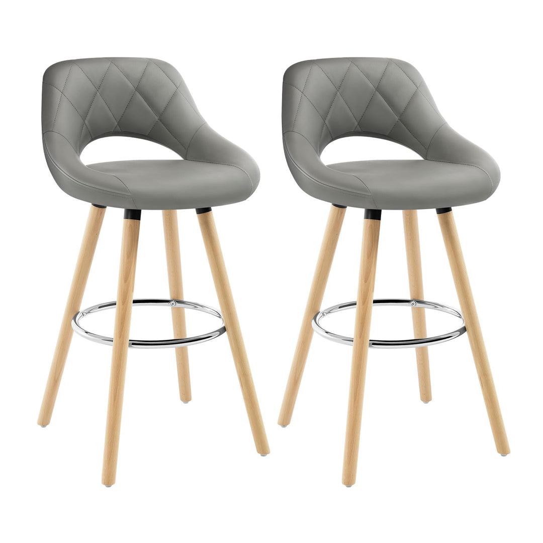 WOLTU Barhocker 2er Set, Barstuhl Küchenhocker Thekenhocker, Hocker mit Rückenlehne Fussstütze, aus