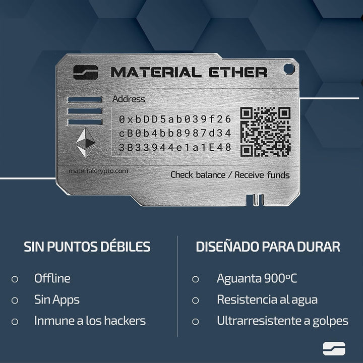 Material Crypto - Physische Ethereum-Geldbörse, nicht zu hacken, entwickelt für 200 Jahre, hergestel