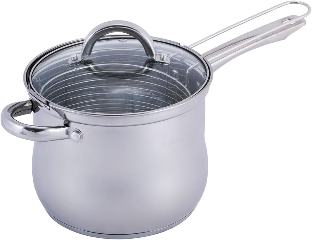 3.5L Frittiertopf Friteuse Frites Kochtopf Frittierpfanne Pommestopf mit Frittierkorb Pommes Indukti