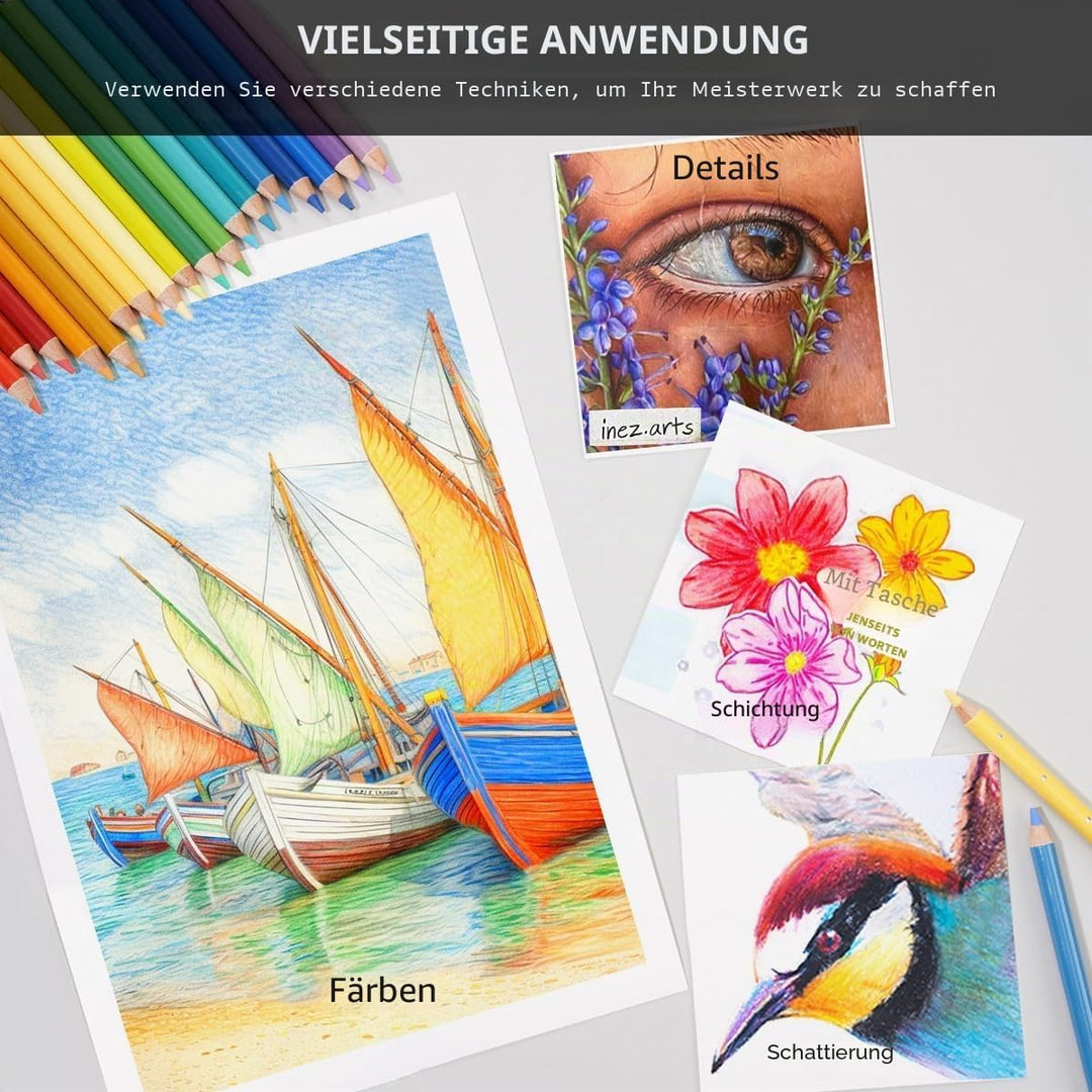Arrtx 126 Buntstifte für Erwachsene Färbung, Premium Soft Core Buntstifte Set für Zeichnung Blending