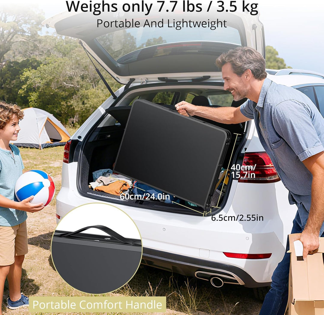 Anbte Campingtisch Klappbar 90x60x74.7cm(LxBxH) Aluminium Rahmen mit 2 Höhen Verstellbar Koffertisch