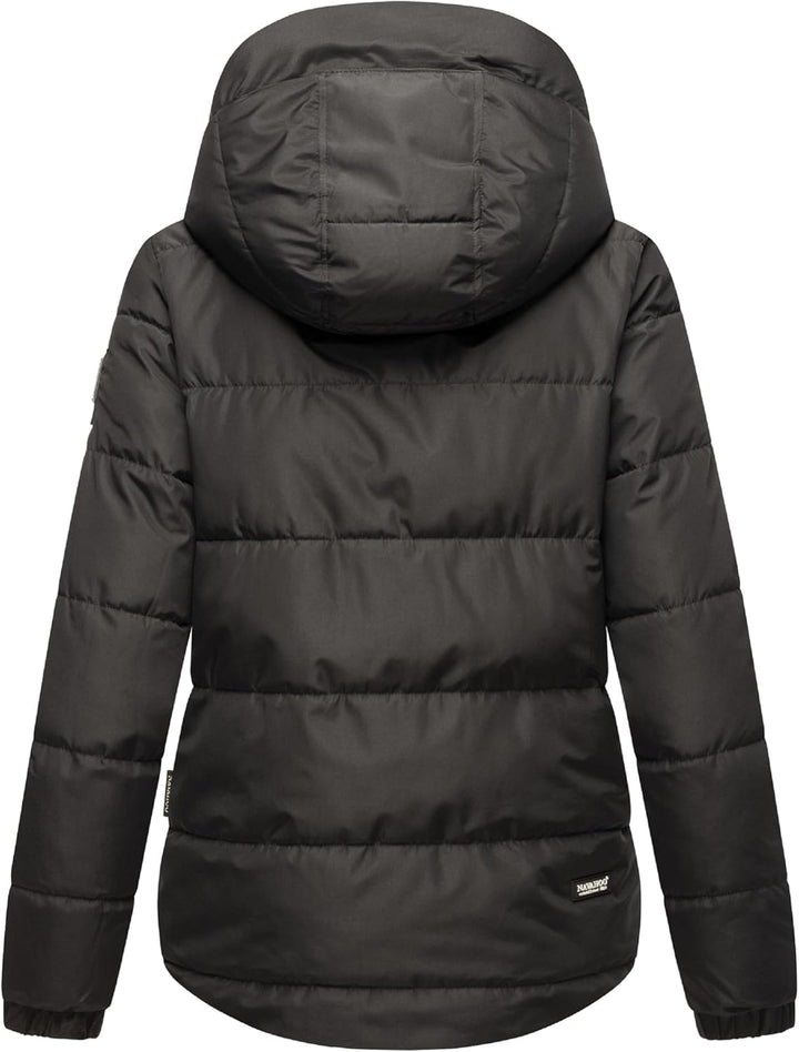 Navahoo Damen Winterjacke Steppjacke warm mit Kapuze Eisbällchen XS-XXL S Schwarz, S Schwarz