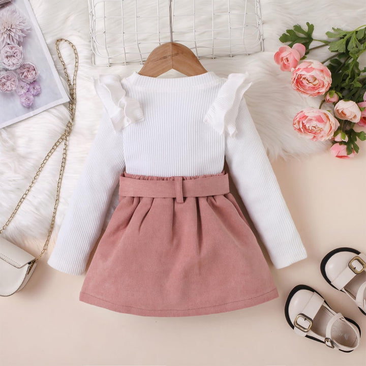 Kleinkind Baby Mädchen Outfits Ruffle Rollkragen Langarm Shirt + Bowknot Mini Rock 2 Stück Herbst Wi