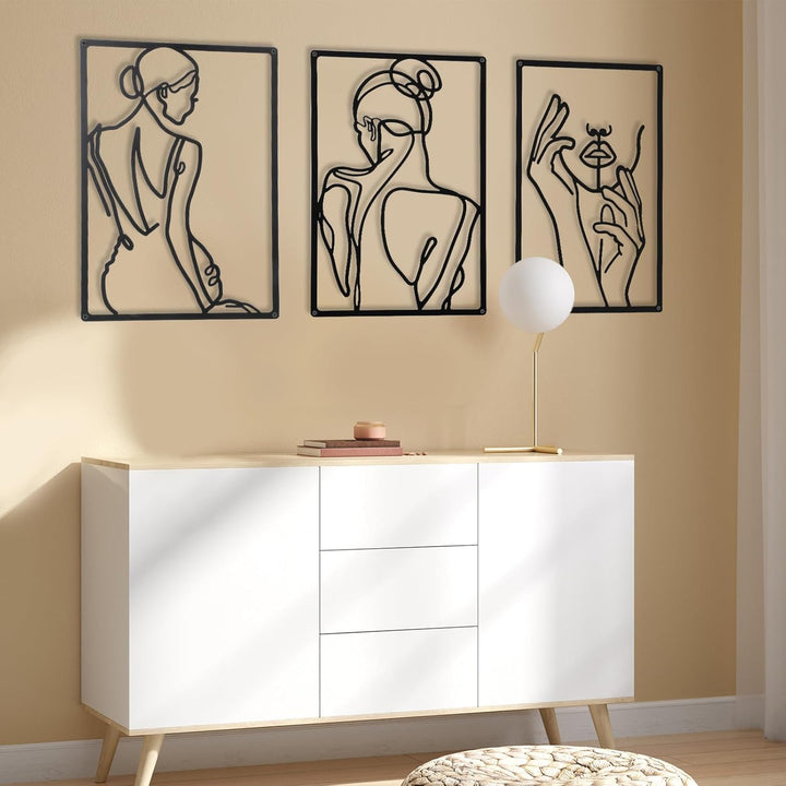 CHENGU Minimalistische abstrakte Frauen-Wandkunst, Linienzeichnung, Wandkunst, Dekoration, einzeilig