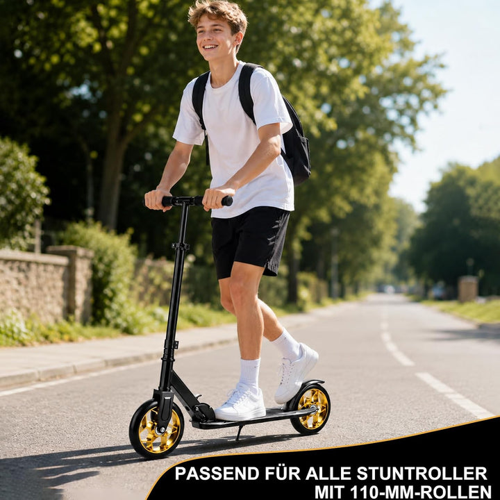 2 Stück Stunt Scooter Reifen 110mm - Ersatzräder für Stuntscooter &amp; Kickroller, Thickened PVC Roller