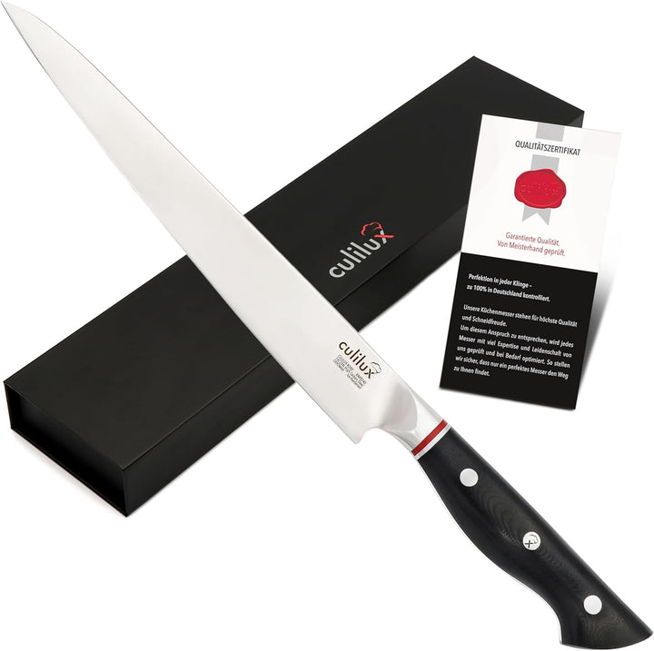 culilux® Kobe N63 Fleischmesser 24 cm extrem scharfes Profi Tranchiermesser aus schwedischem 14C28N