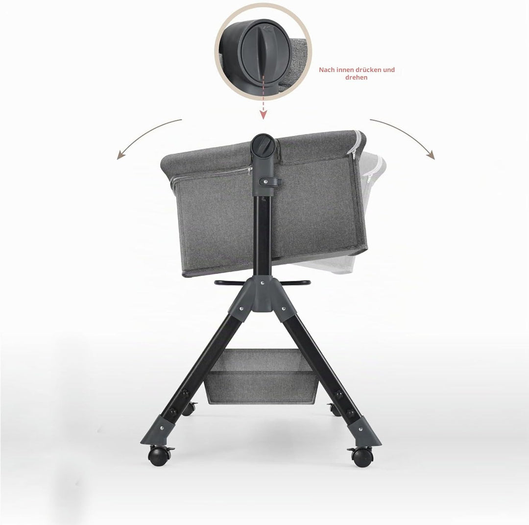 Magic ZC Beistellbett Baby mit Rollen, Convertible Faltbar Co-Sleeping Babybett, Ausgestattet mit ei