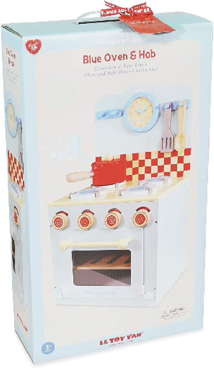 Le Toy Van – Pädagogisches Honeybake Küchen-Rollenspiel Ofen &amp; Herd aus Holz in Blau | Für Mädchen &amp;