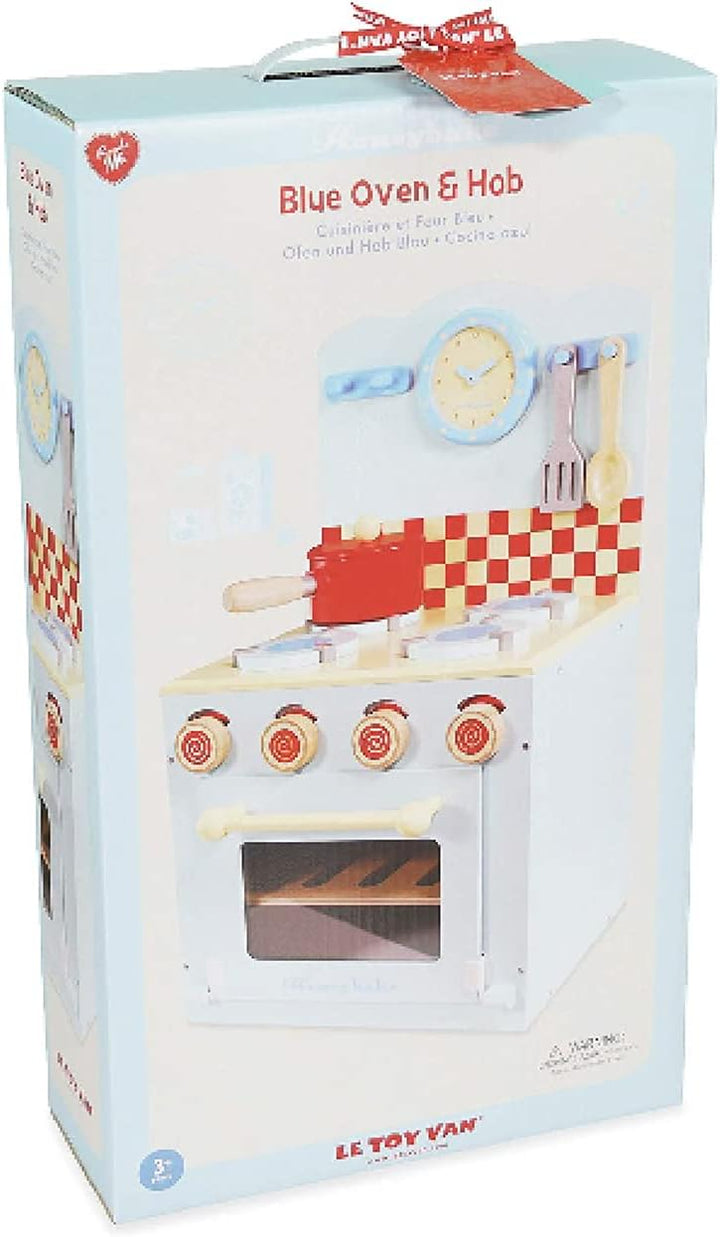 Le Toy Van – Pädagogisches Honeybake Küchen-Rollenspiel Ofen &amp; Herd aus Holz in Blau | Für Mädchen &amp;