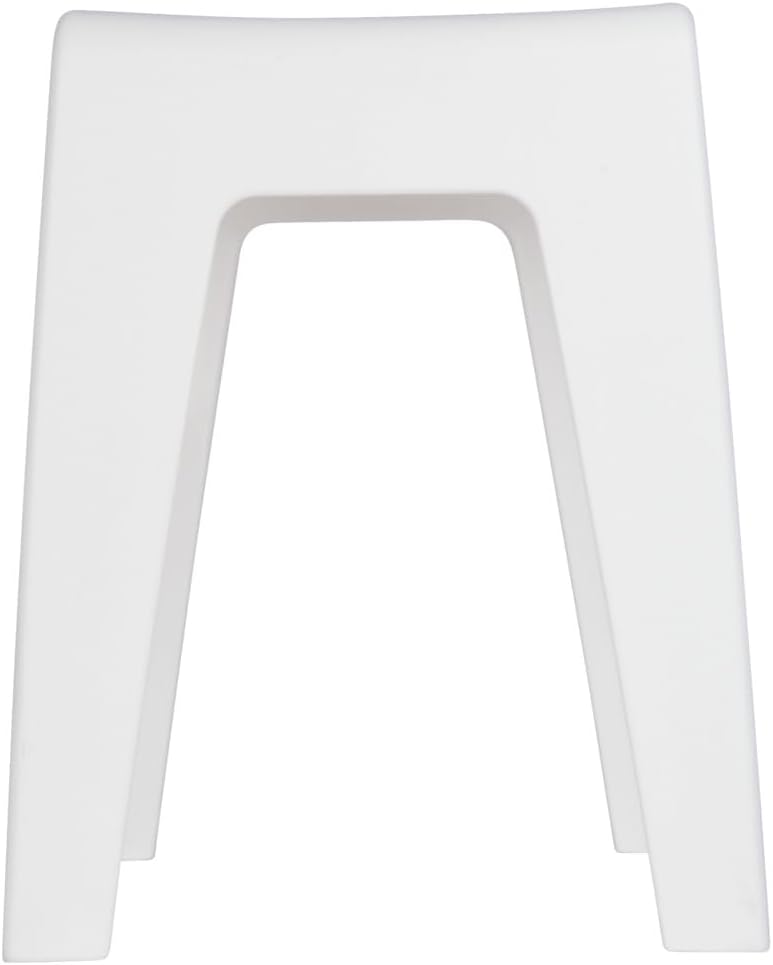 WENKO Badhocker Kumba Weiss - Hocker, Sitzhocker, Wohnhocker, Polypropylen, 38 x 47 x 32 cm, Weiss,