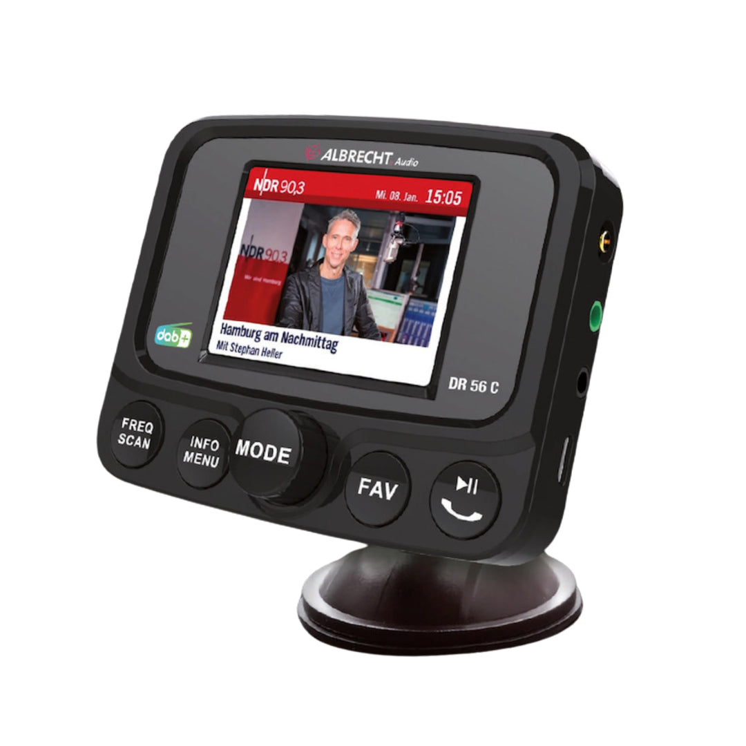 Albrecht DR56 C Digitalradio-Tuner mit Farbdisplay, 27156, zum Aufrüsten für Autoradios, FM-Transmit