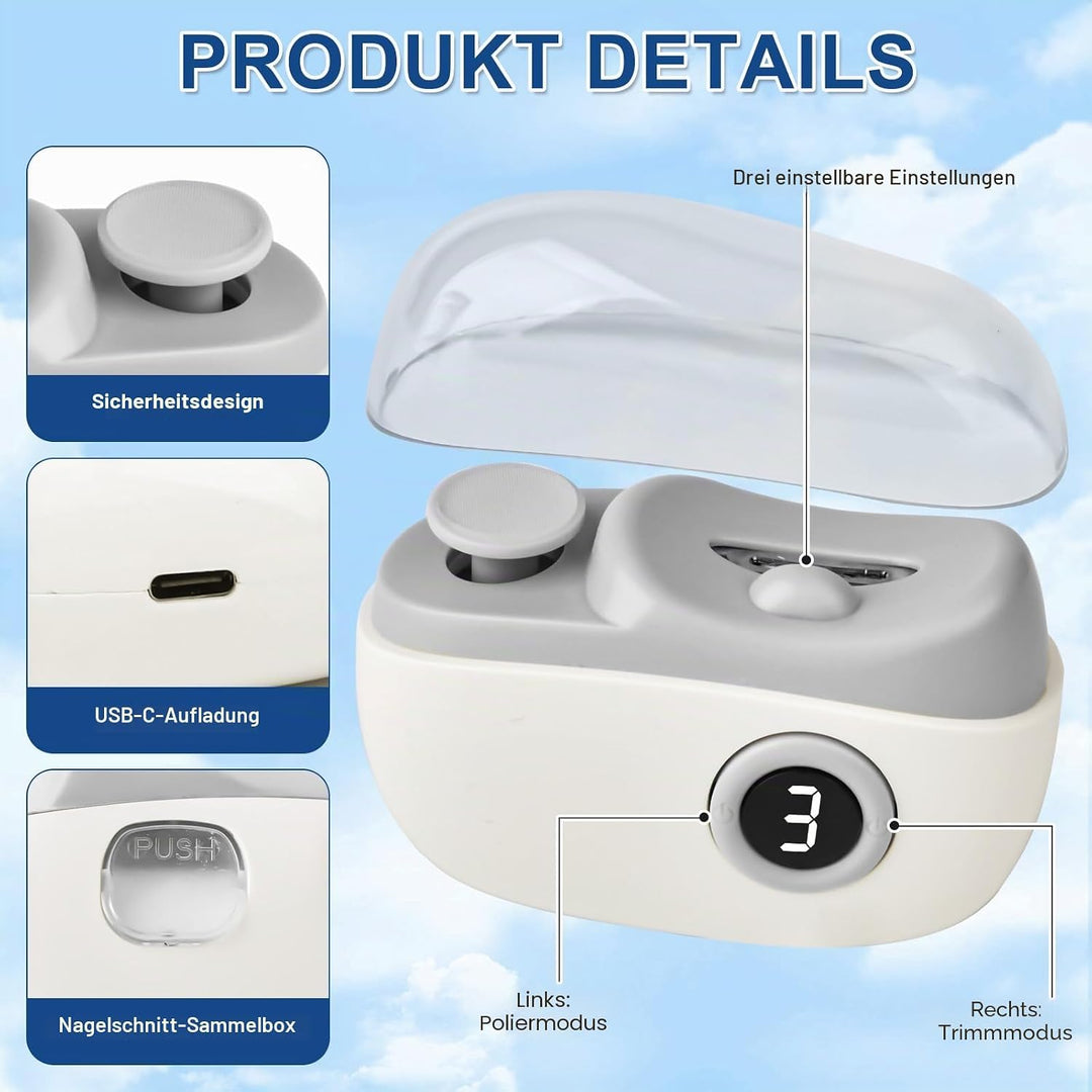 Elektrischer Nagelknipser, 3-in-1Elektrische Nagelfeile, Multi-Functional Nagelschneider Elektrischm