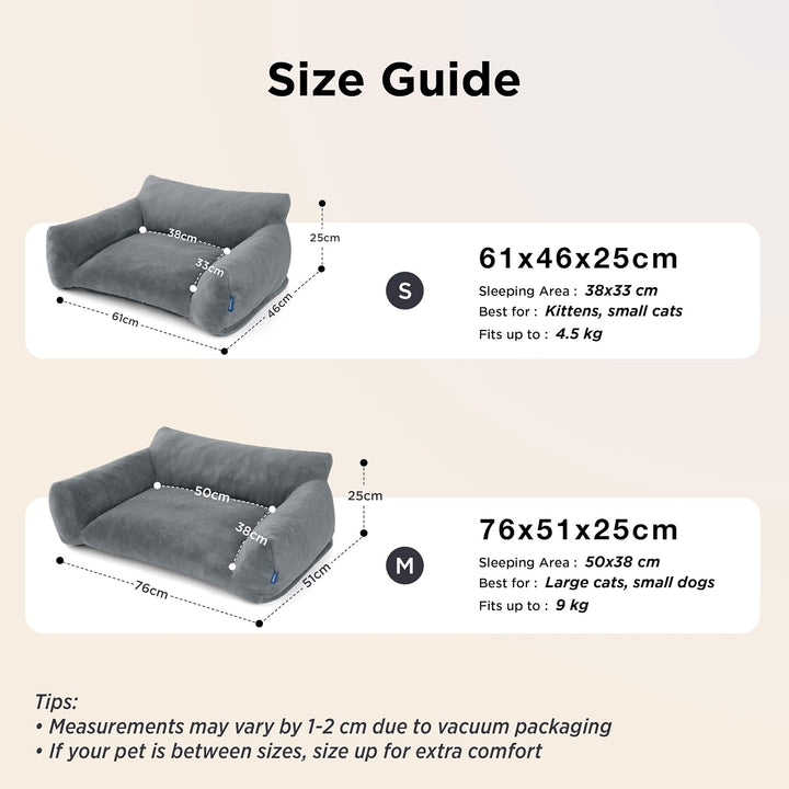 BEDSURE Katzenbett grosse Katzensofa Katzencouch, 61x46x25cm, Kamel | waschbar, für grosse Katzen, a