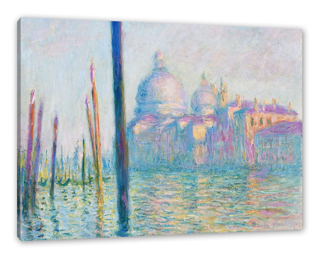 Claude Monet - Der grosse Kanal Venedig als Leinwandbild / Grösse: 100x70 cm / Wandbild / Kunstdruck