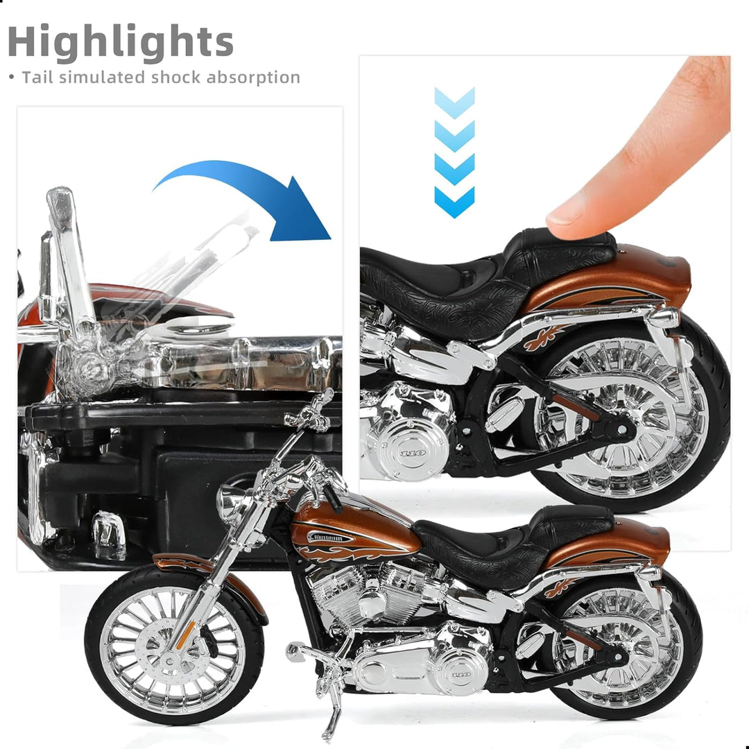 Risopen Motorradspielzeug kompatibel für Harley Davidson 1:12 Mini Motorradmodell Dascast Moto für 5