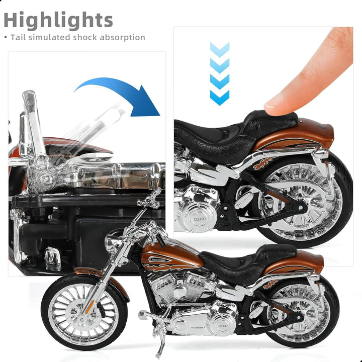 Risopen Motorradspielzeug kompatibel für Harley Davidson 1:12 Mini Motorradmodell Dascast Moto für 5