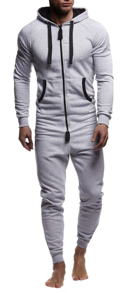 Leif Nelson Herren Overall Jumpsuit Onesie Trainingsanzug Jogginghose Fitness Bekleidung LN8154 XXL