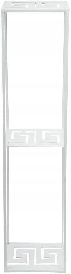 Blumenständer Metall 100 x 24 cm - Eleganter und Hoher Blumenhocker mit Zusätzlicher Ablage - Weiss