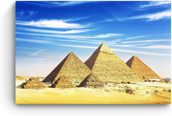 Startonight Bilder Blauer Himmel und Ägypten Pyramiden, Leinwandbilder Moderne Kunst, Landschaft Wan