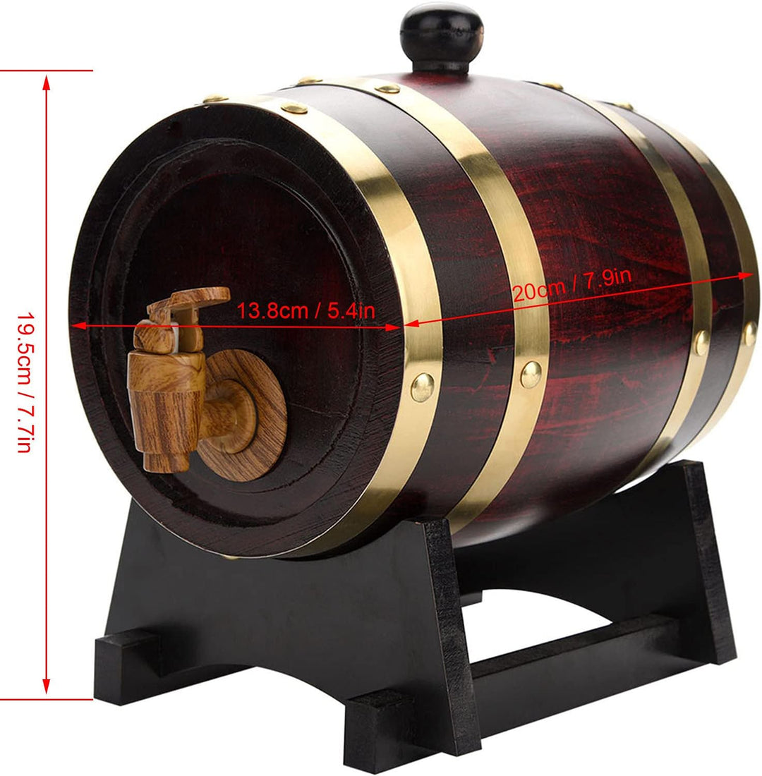 Greensen Eichenfässer 1,5L Holzfass Vintage Weinfass Holz Weinspender Personalisierte Weinfässer Whi