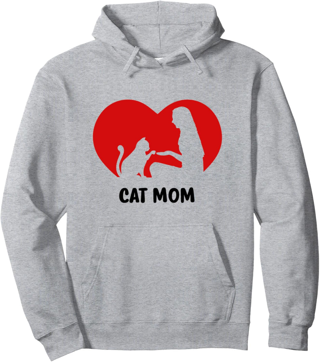 Cat Mom Cat Momma Cat Momma Cat Mommy Cat Mother Cat Heart Pullover Hoodie